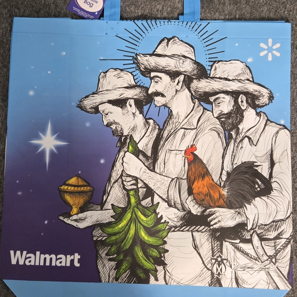 Walmart Limited edition Blue Reusable Tote Bag with Three Wise Men Design